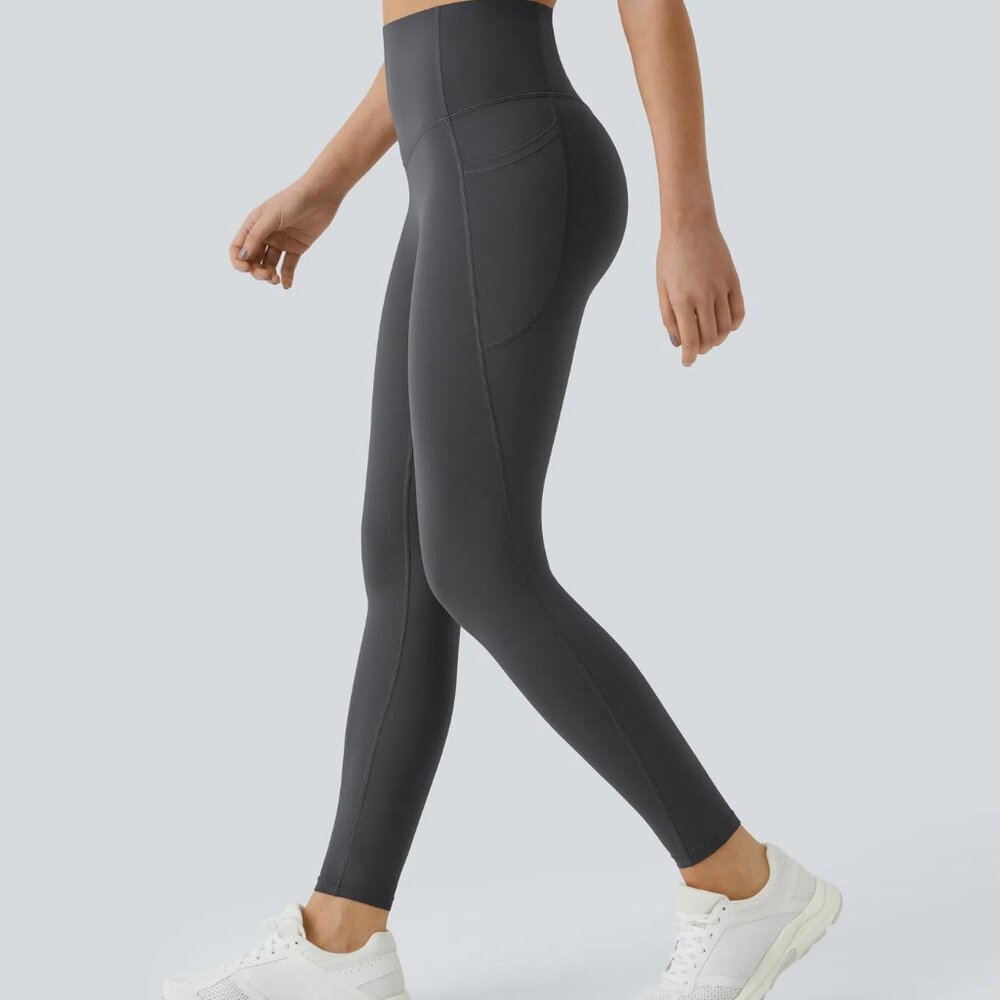 Halara UltraSculpt High Waisted Pocket Leggings Volanic Ash S (7/8 Length) NWT